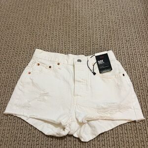 NWT Levi's White 501 Denim Shorts